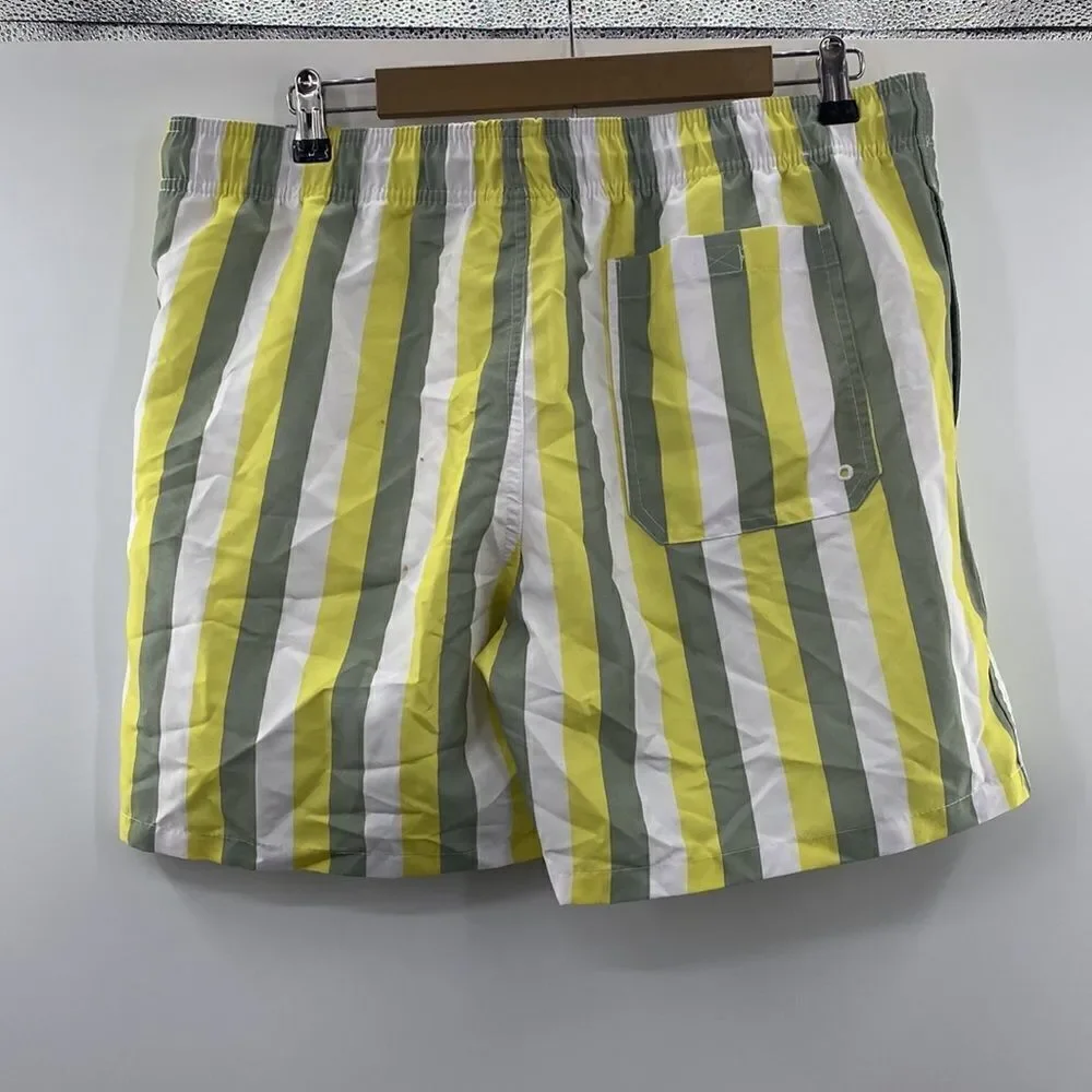 3For$20 Men's GoodFellow Yellow Strips Swim Trunks size Large